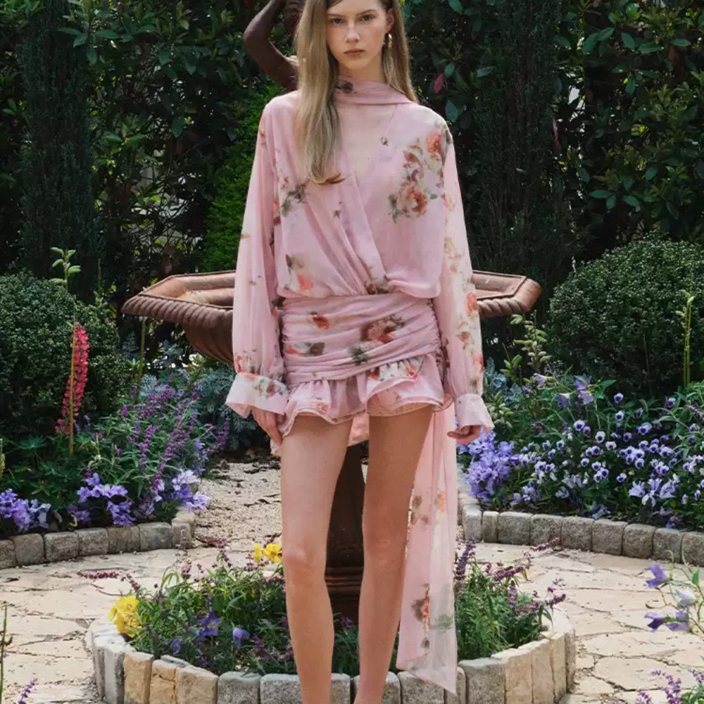 ARTE PURA Blue/Pink Scarf Dress