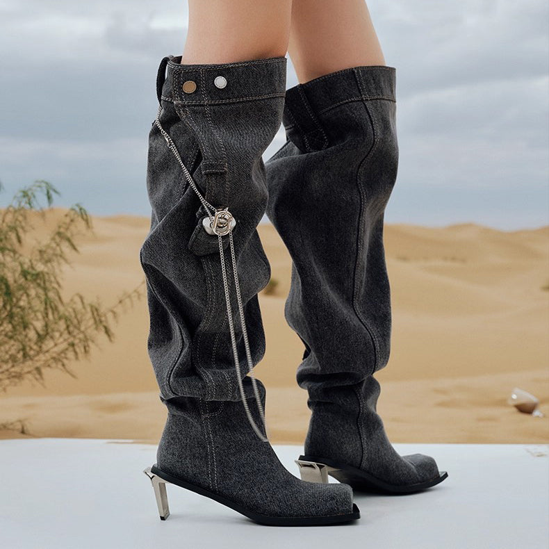 DAPHNE LAB [Sugar Cube] Over-the-Knee Boots
