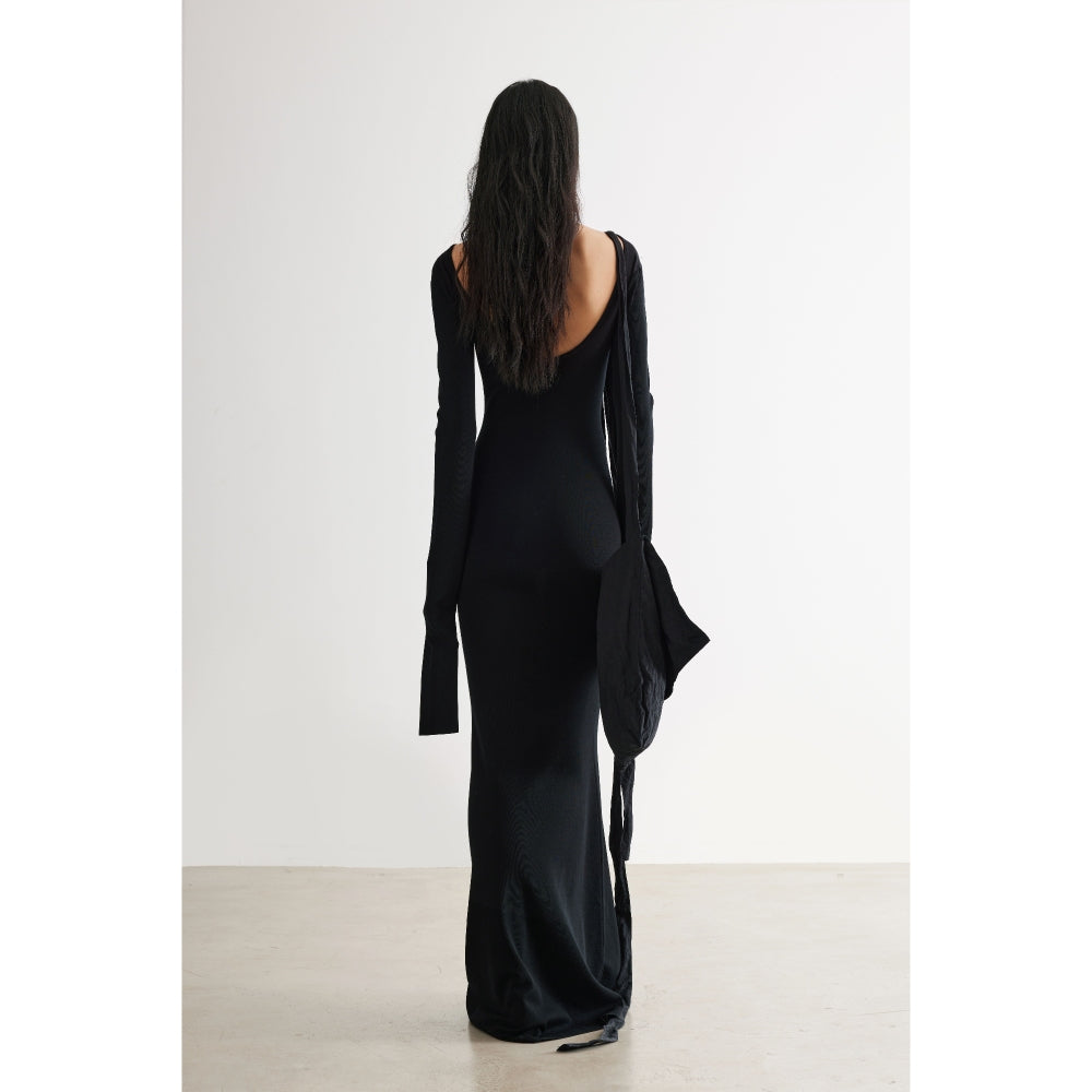 YUEXLIANG Reversible triangle hem wool dress