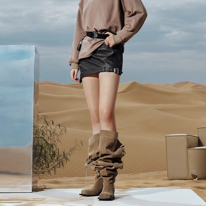 DAPHNE LAB [Sugar Cube] Over-the-Knee Boots