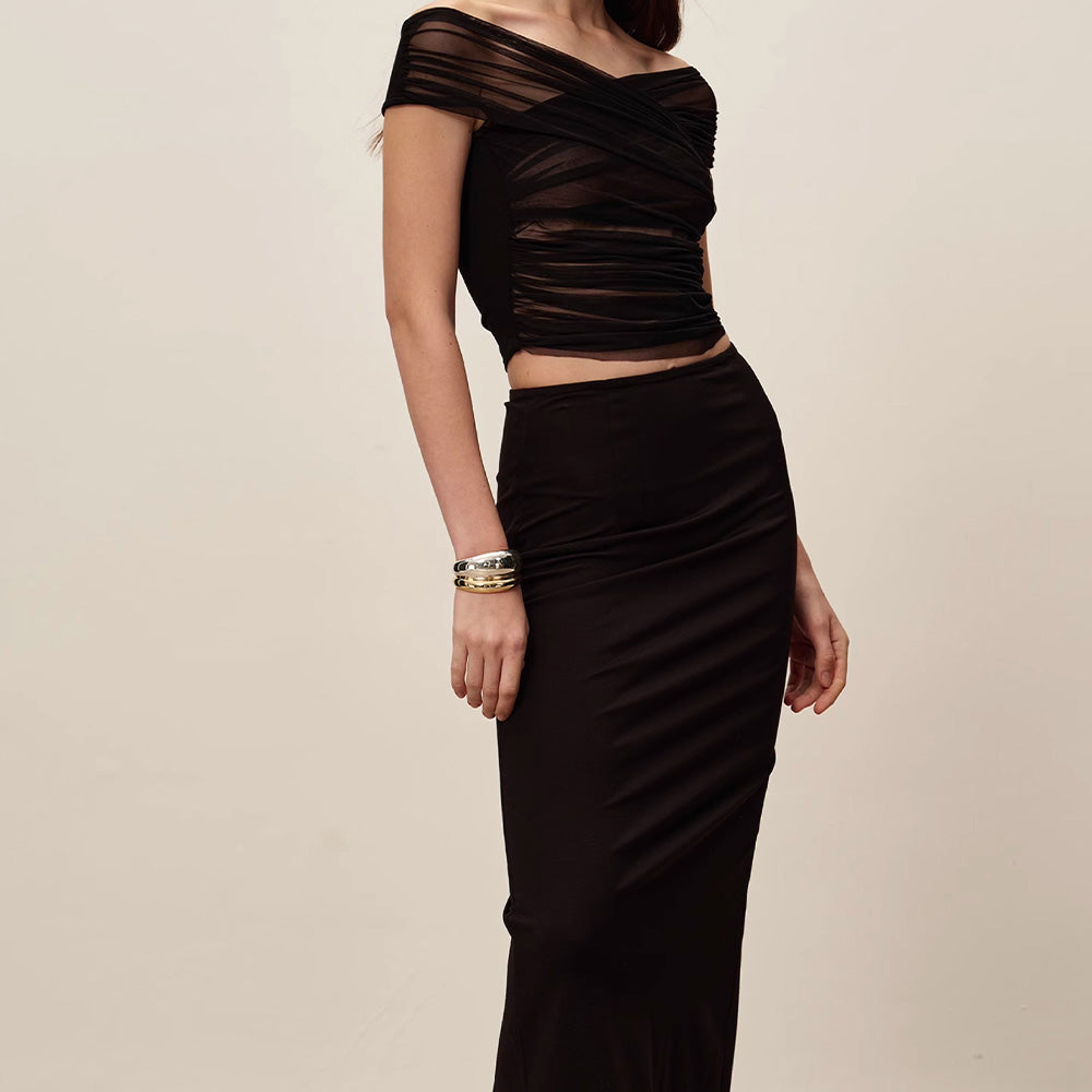 SIJIASUDIO Black Mesh Top