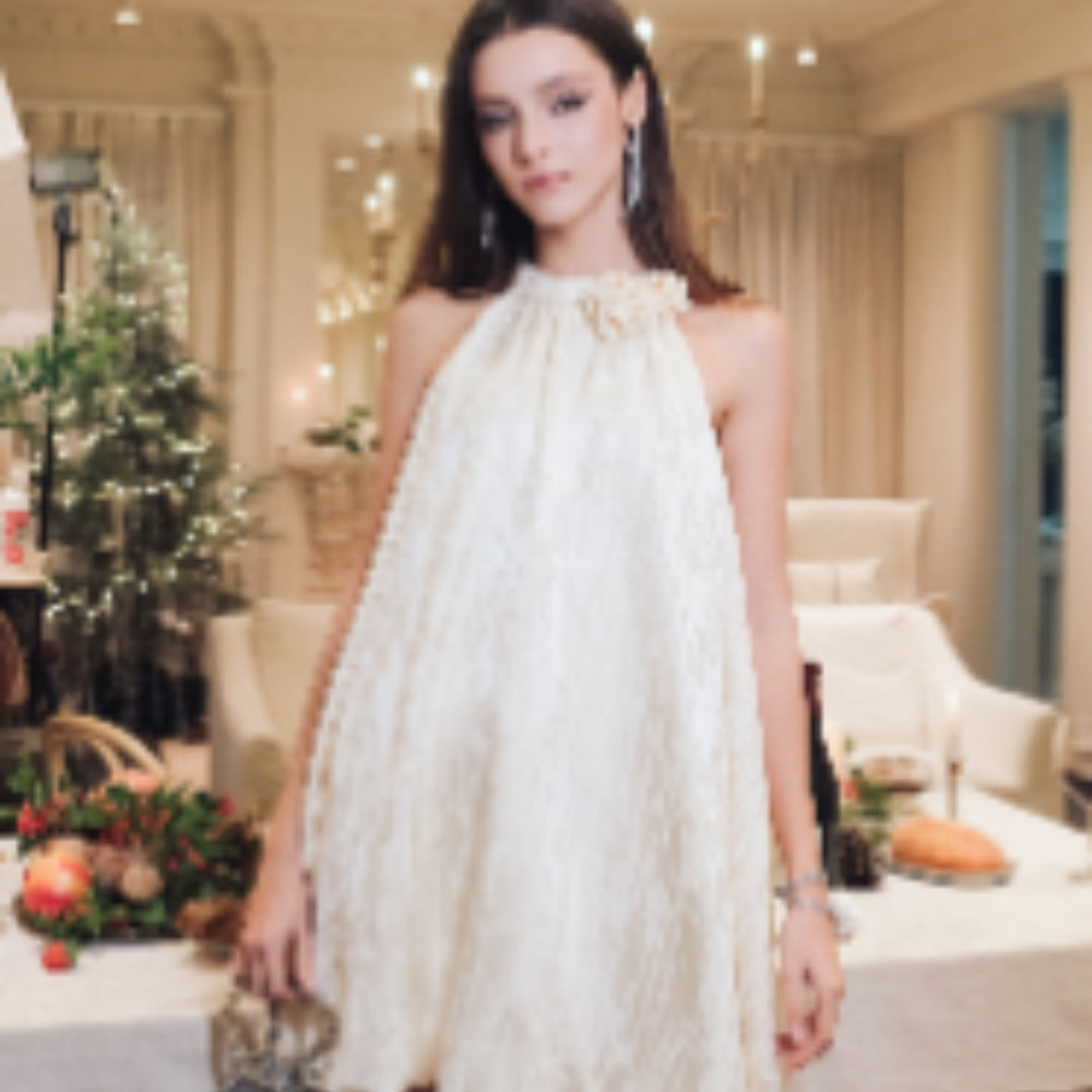 DIANA VEVINA Floral Strapless Gown