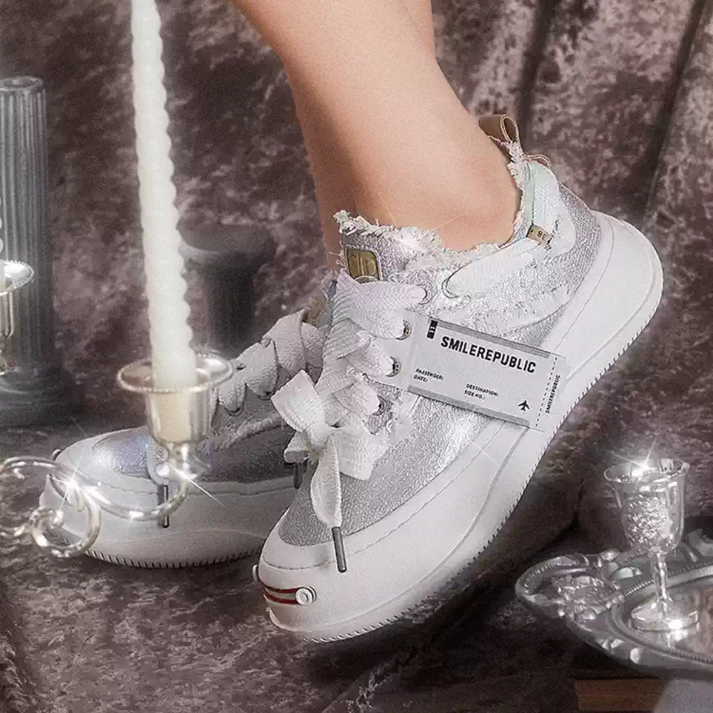 SMILEREPULIC  open smile platform shoes slliver