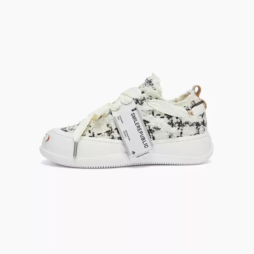 SMILEREPULIC open smile platform shoes black and white