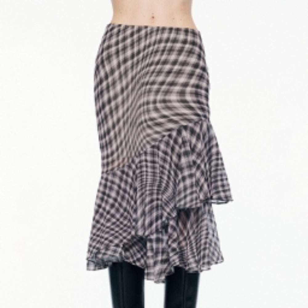 SANFRONTIERES Steam Grid Skirt