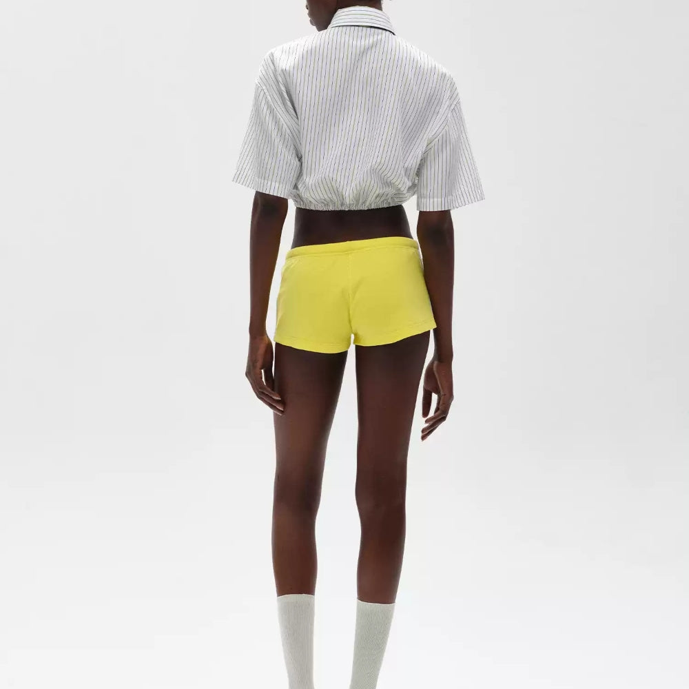 SANFRONTIERES Striped Cropped Shirt
