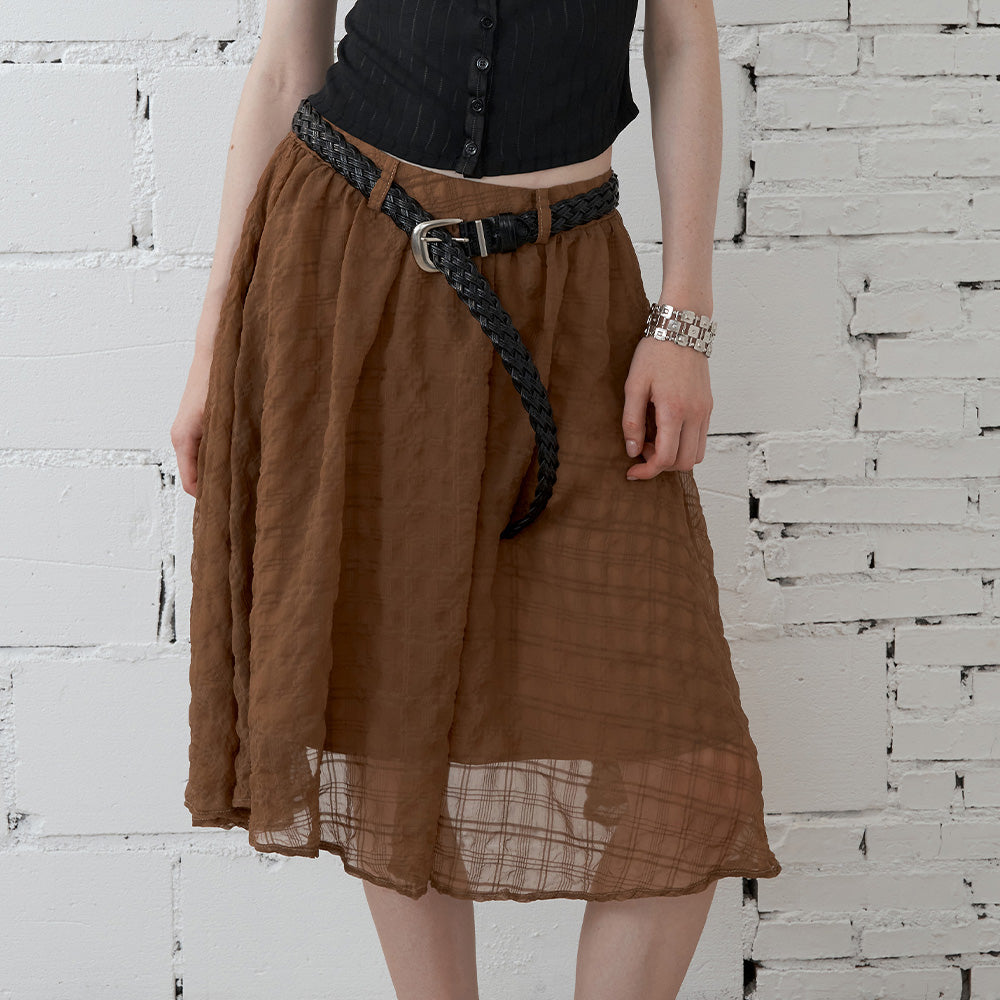 2AM POETRY Brown Ruffled Skirt