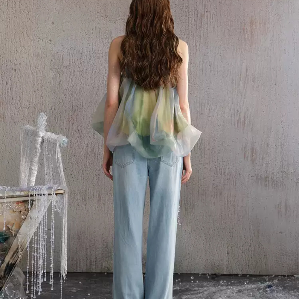 ARTE PURA Green Bustier Top