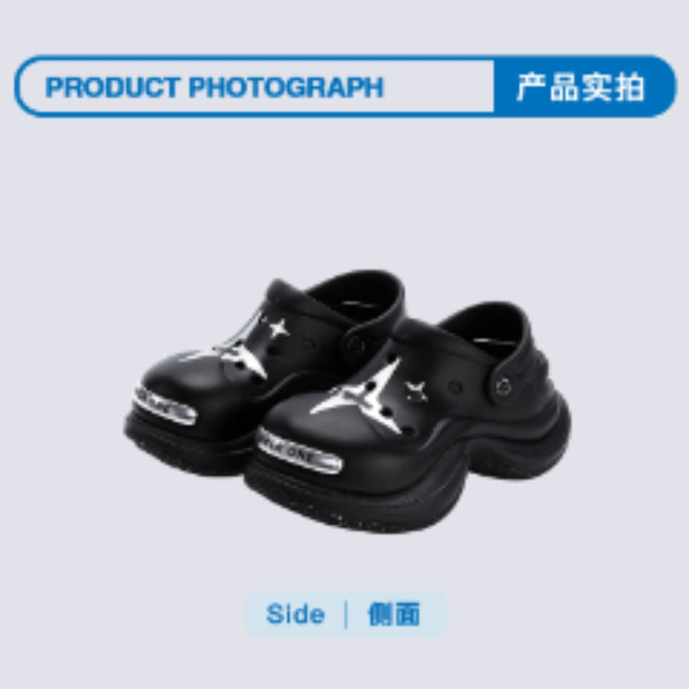 Ouder open smile clogs black