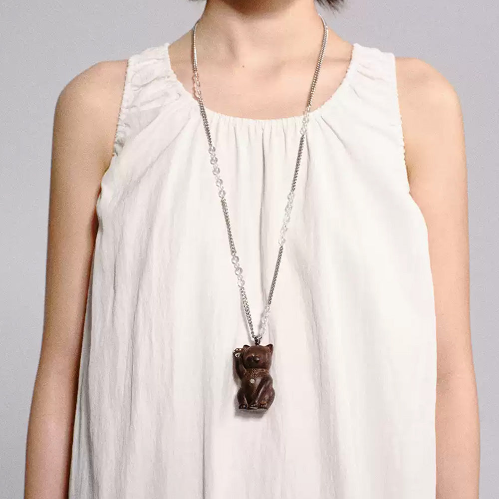 tokokkino Wooden Cat Necklace