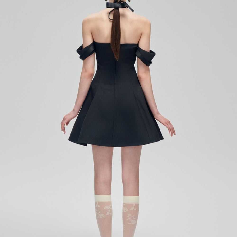 FA SOGNO Black Bow Dress