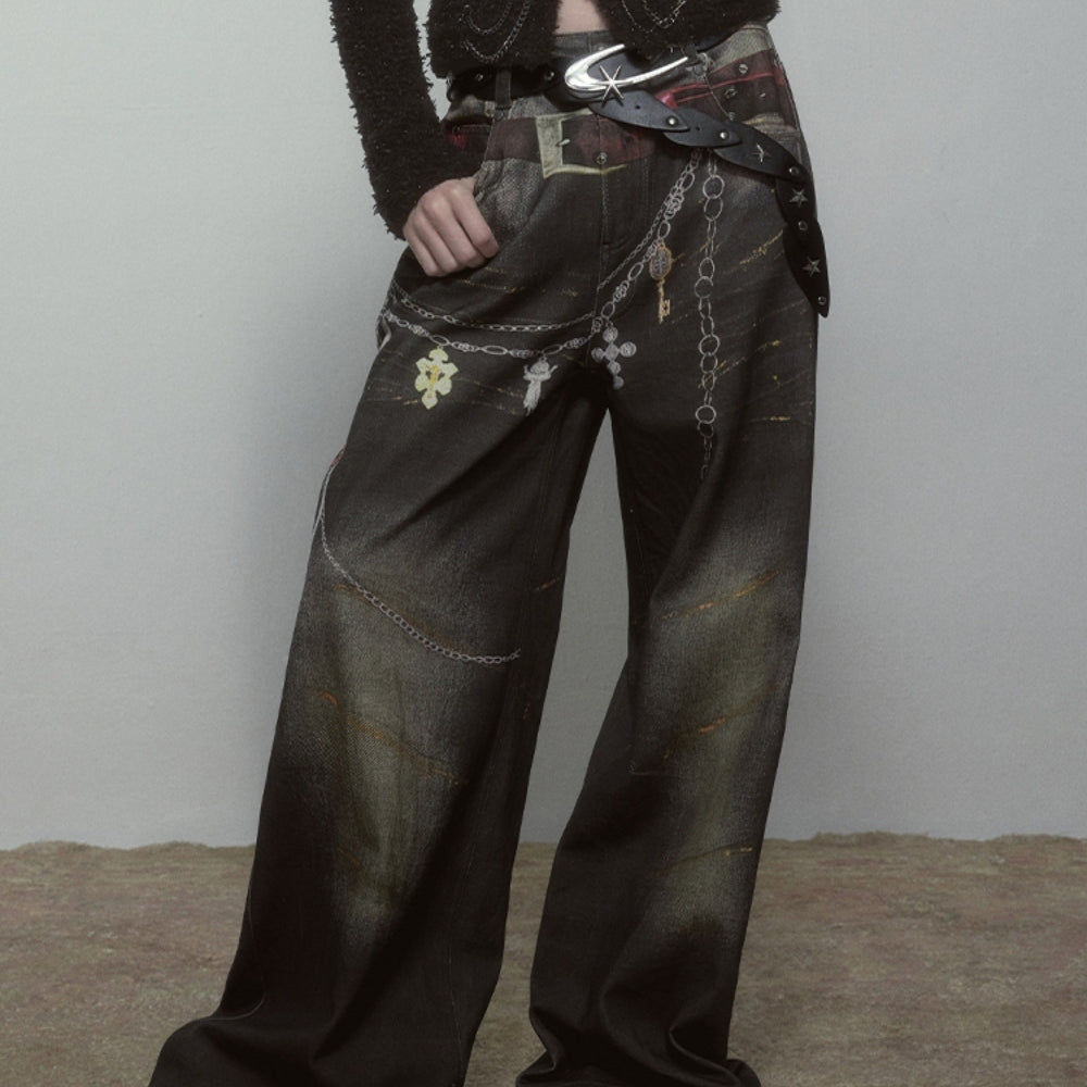 WOOHA Wide-Leg Jeans