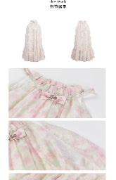 Three Quarters Pink French Floral Slip Dress