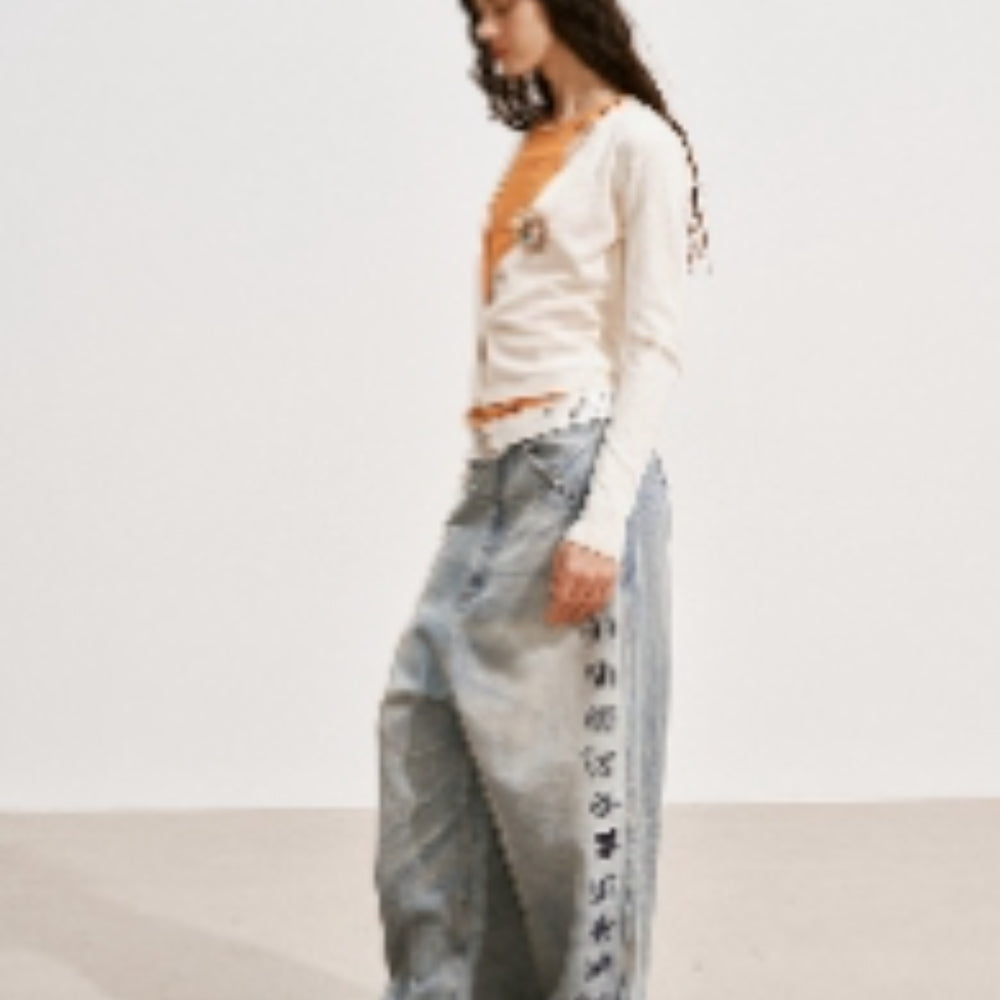 MEDIUM WELL Logo-Embossed Jeans