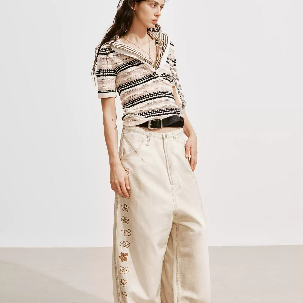 MEDIUM WELL Logo-Embossed Jeans