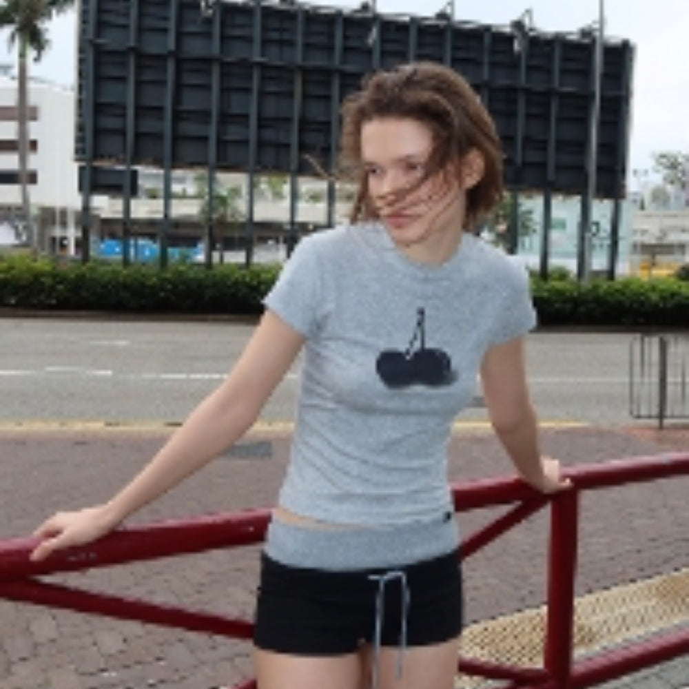 SANFRONTIERES Contrast Sports Shorts
