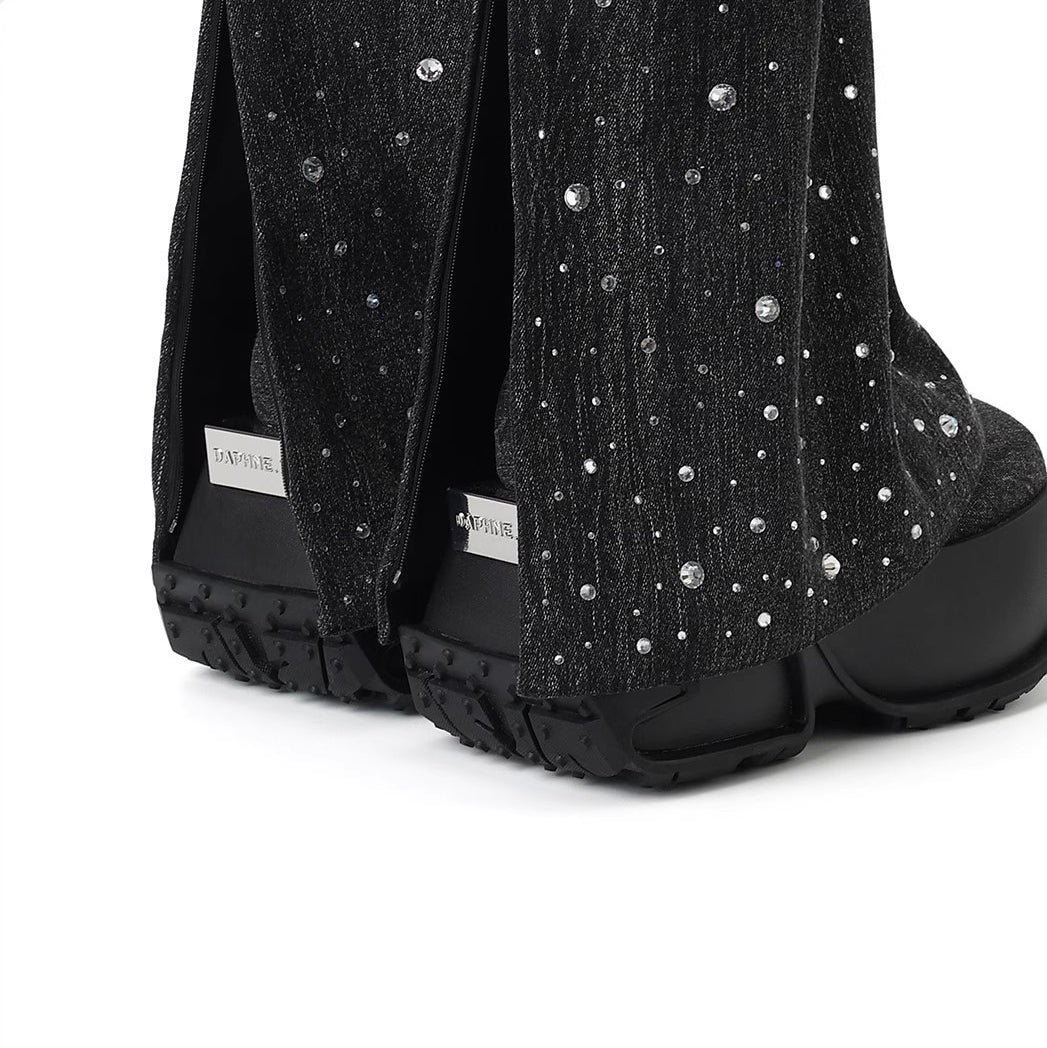DAPHNE LAB [Sugar Cube] Rhinestone Over-the-Knee Boots