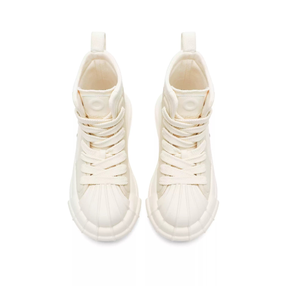 Ouder sheller shell toe high-top canvas shoes white