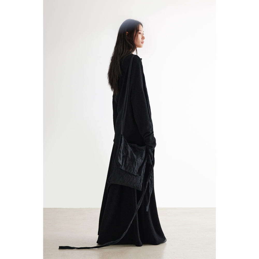 YUEXLIANG Simple asymmetric grained wool top