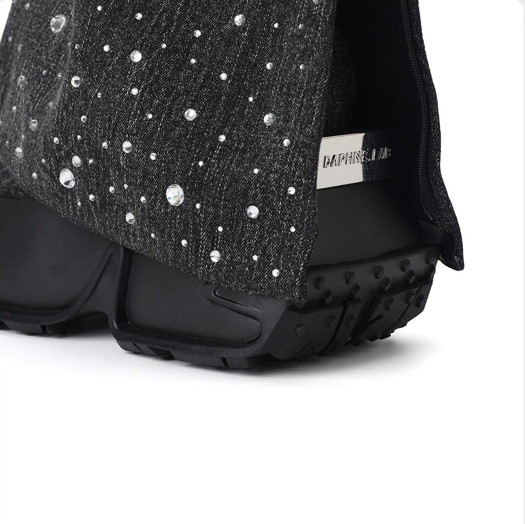 DAPHNE LAB [Sugar Cube] Rhinestone Over-the-Knee Boots