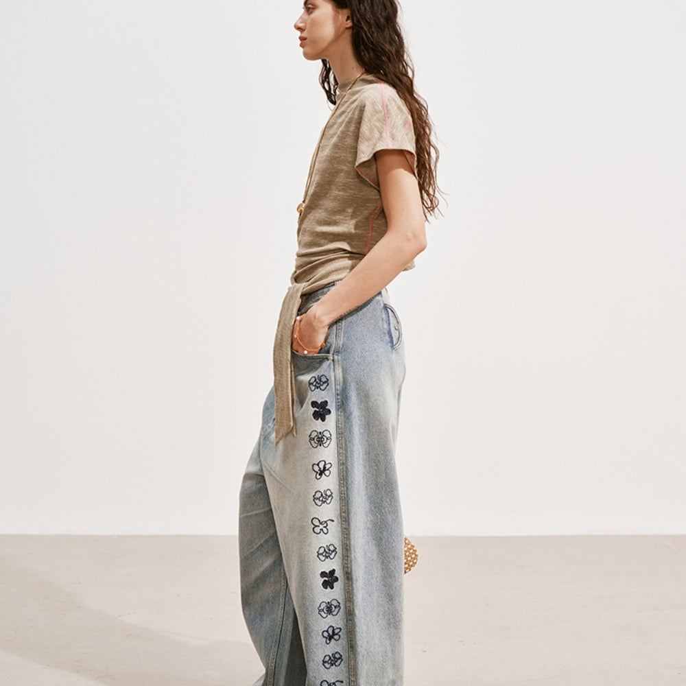 MEDIUM WELL Logo-Embossed Jeans