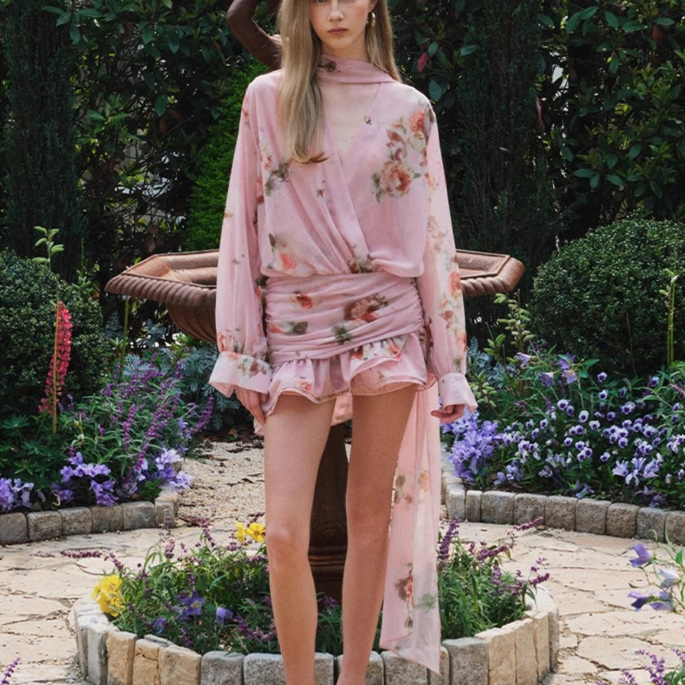 ARTE PURA Blue/Pink Scarf Dress