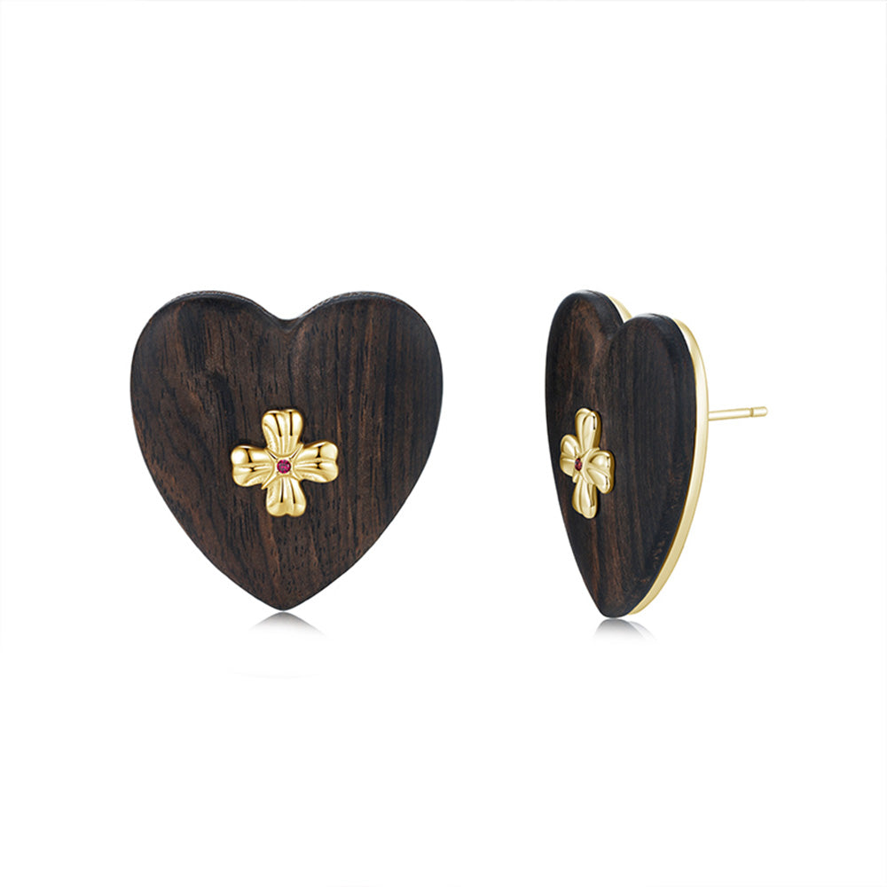 tokokkino Ebony Heart Earrings