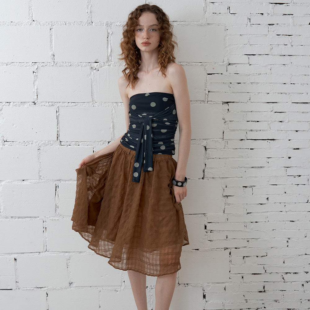 2AM POETRY Brown Ruffled Skirt