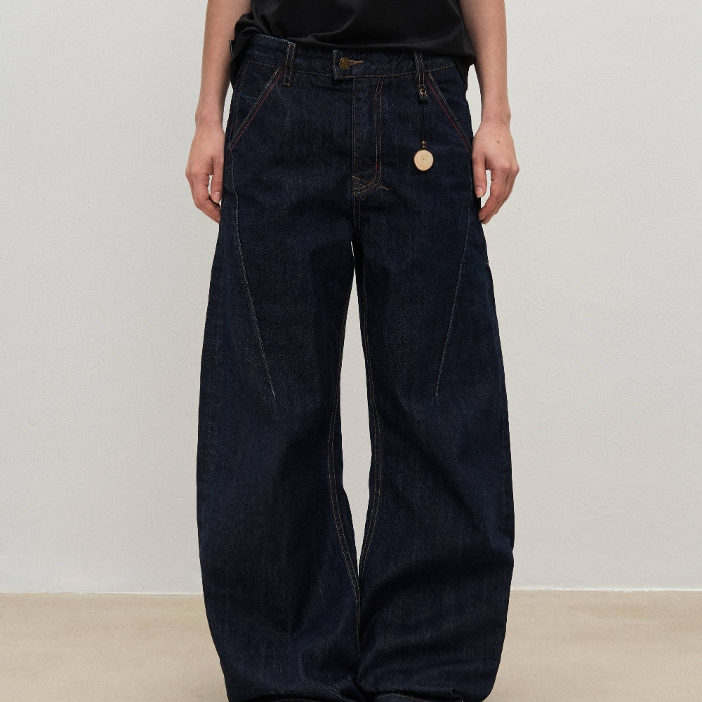 Dpercent｜Red-edge selvedge denim scimitar jeans
