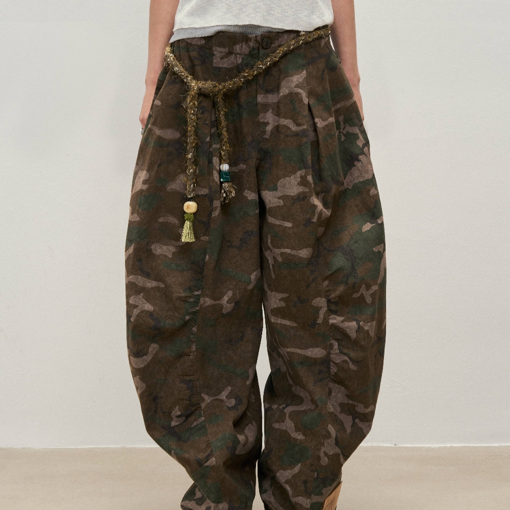 Dpercent丨Camouflage wide-leg pants