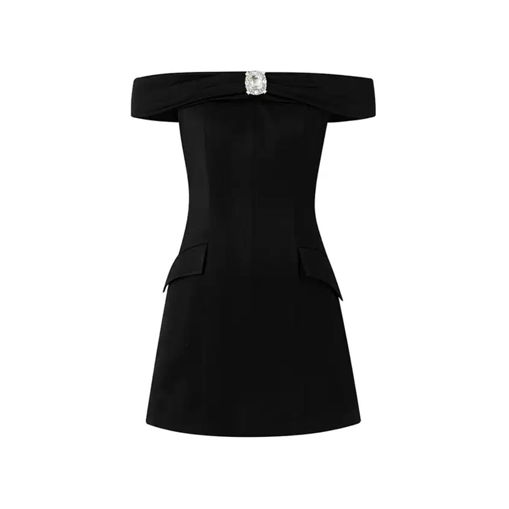 DIANA VEVINA Black Strapless Dress