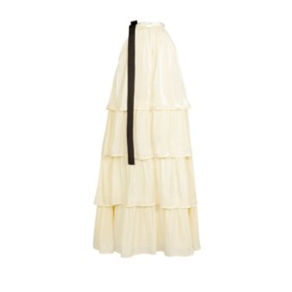 Three Quarters Yellow French Streamer Dress