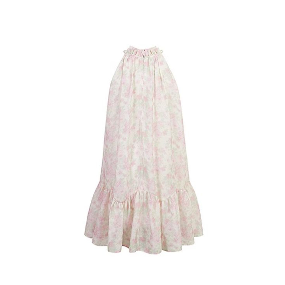 Three Quarters Pink French Floral Slip Dress