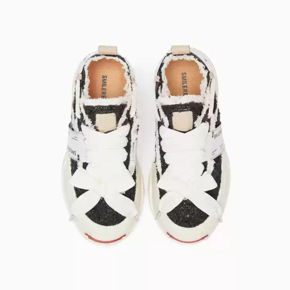 SMILEREPULIC obsidian thick-soled low-top open smile shoes