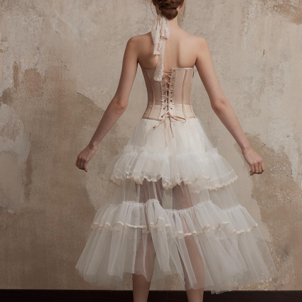 FA SOGNO White Tiered Gown