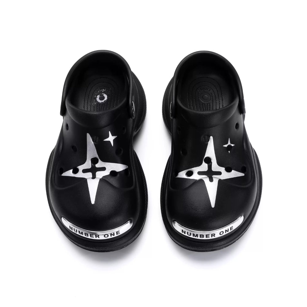 Ouder open smile clogs black