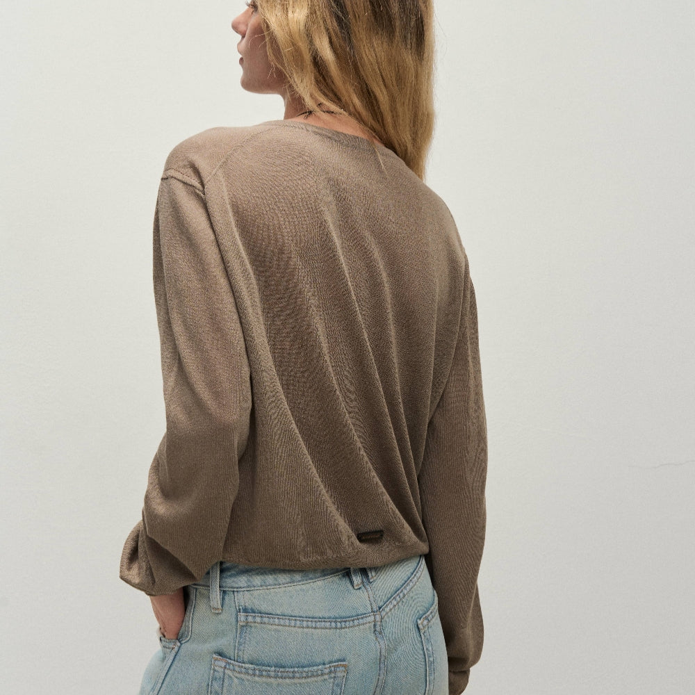 Dpercent丨Knitted straw-colored cool sunscreen long-sleeved cardigan