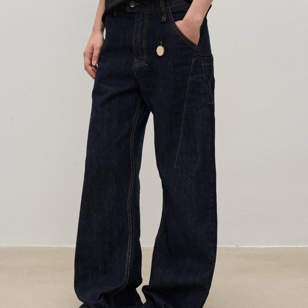 Dpercent｜Red-edge selvedge denim scimitar jeans