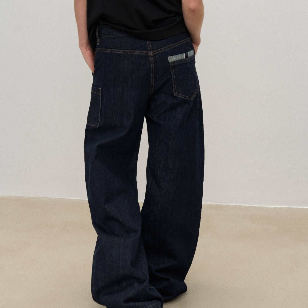 Dpercent｜Red-edge selvedge denim scimitar jeans