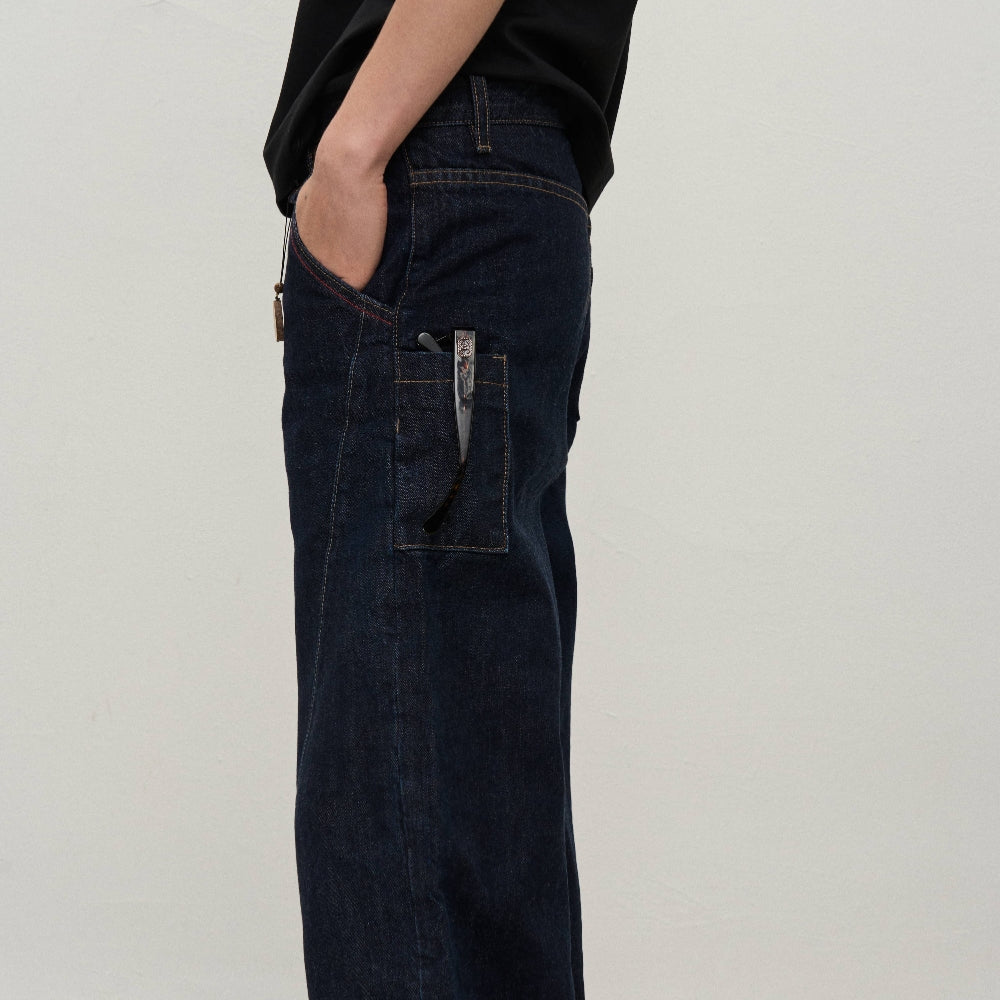 Dpercent｜Red-edge selvedge denim scimitar jeans