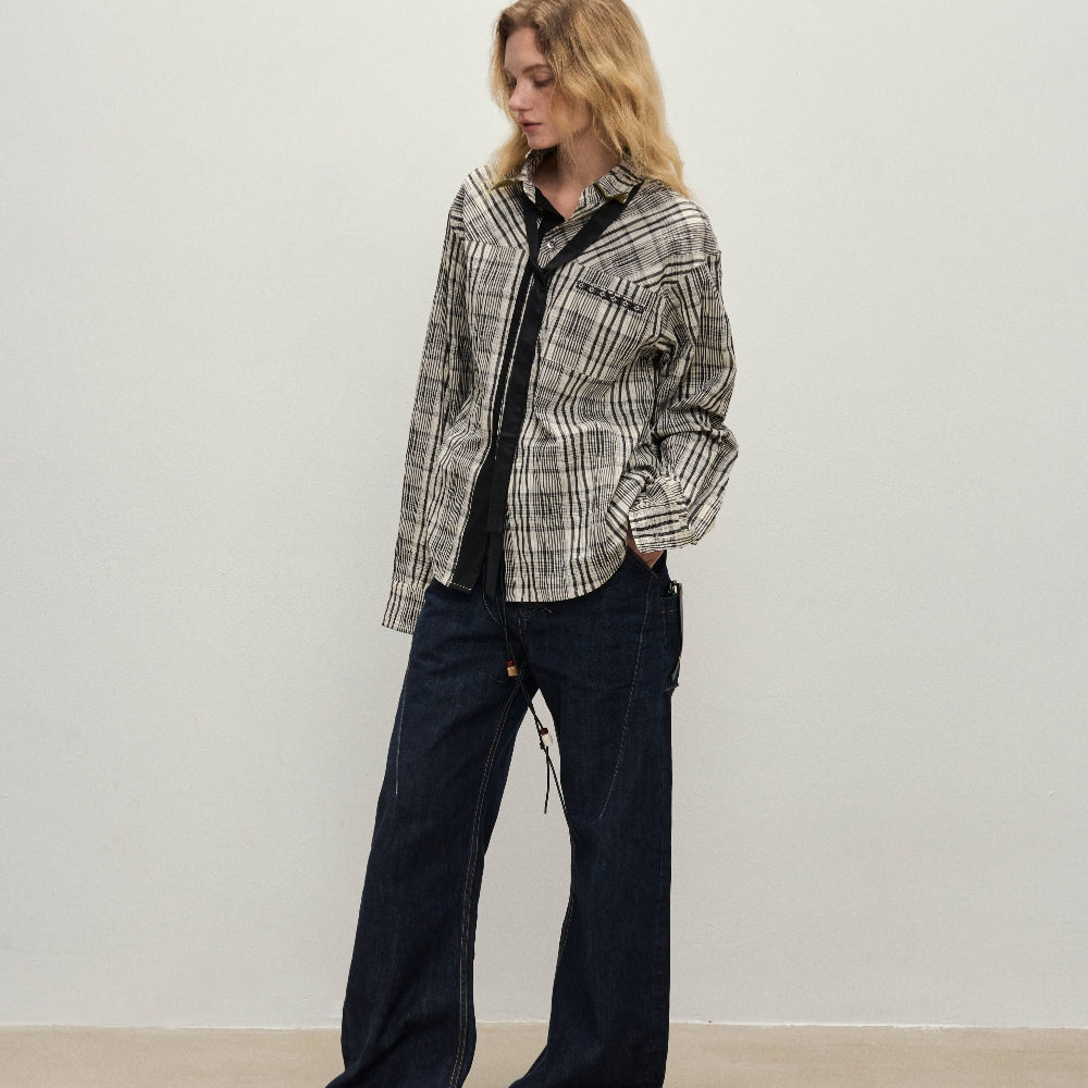 Dpercent｜Red-edge selvedge denim scimitar jeans