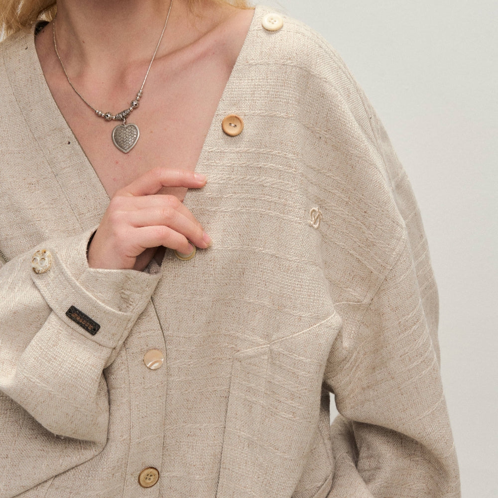 Dpercent丨Same style linen blend, reversible, linen shell color, streamlined cut