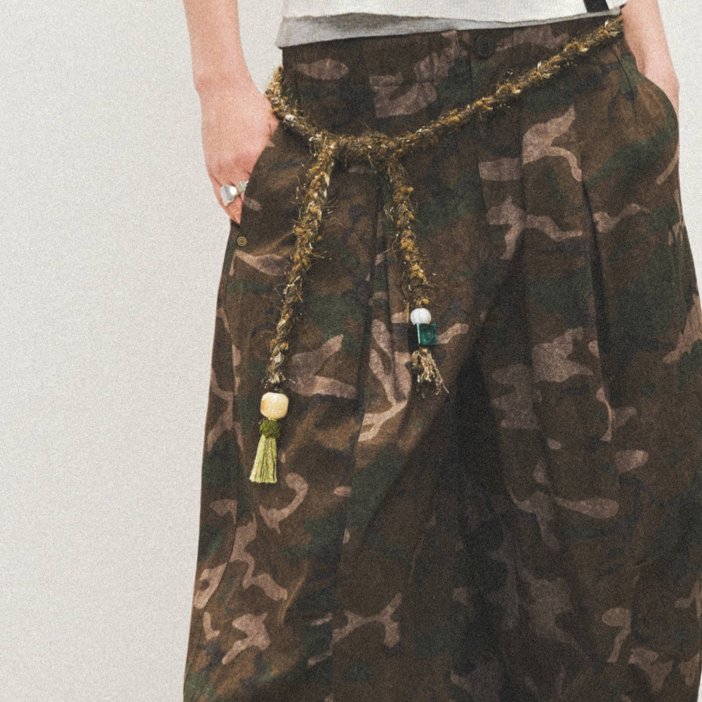 Dpercent丨Camouflage wide-leg pants
