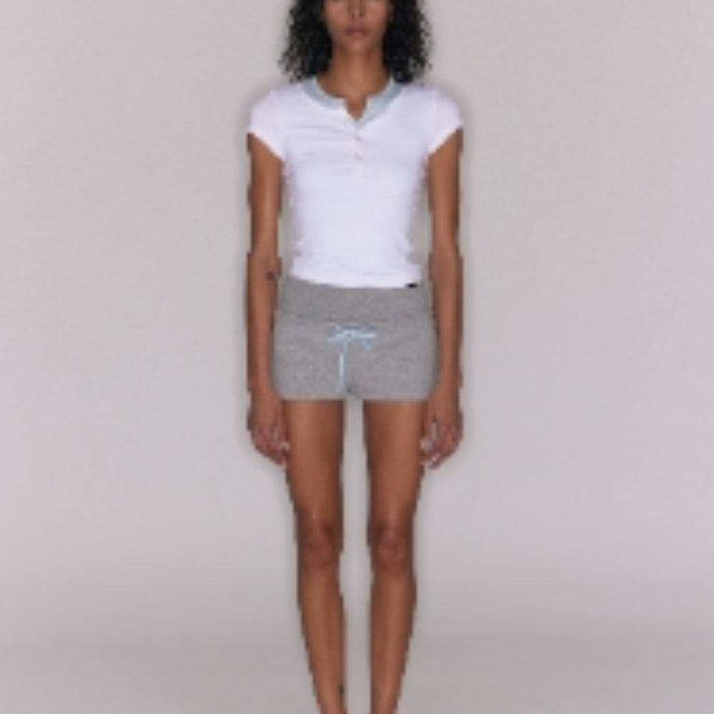 SANFRONTIERES Contrast Sports Shorts