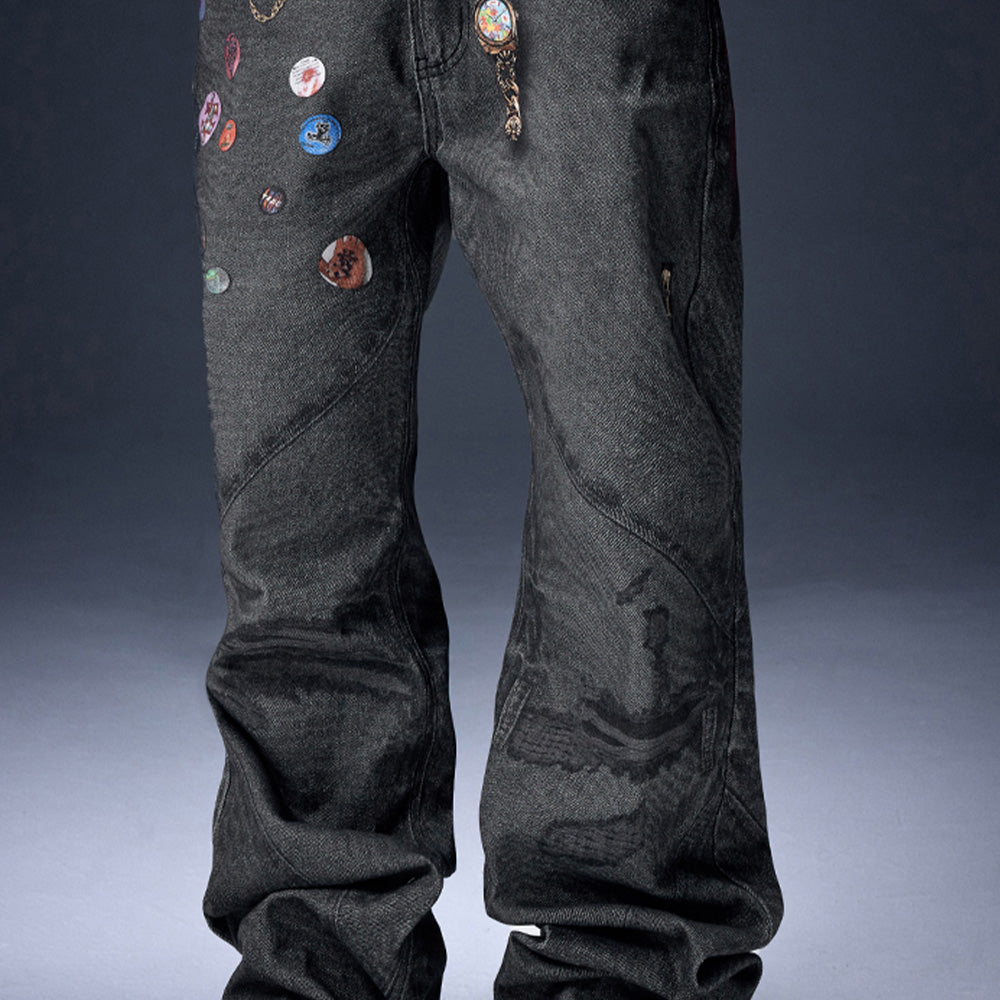 YADcrew 3D Logo Jeans