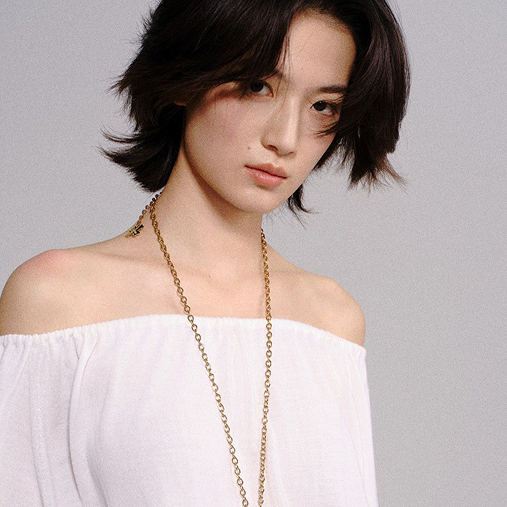 tokokkino Cream Bow Necklace