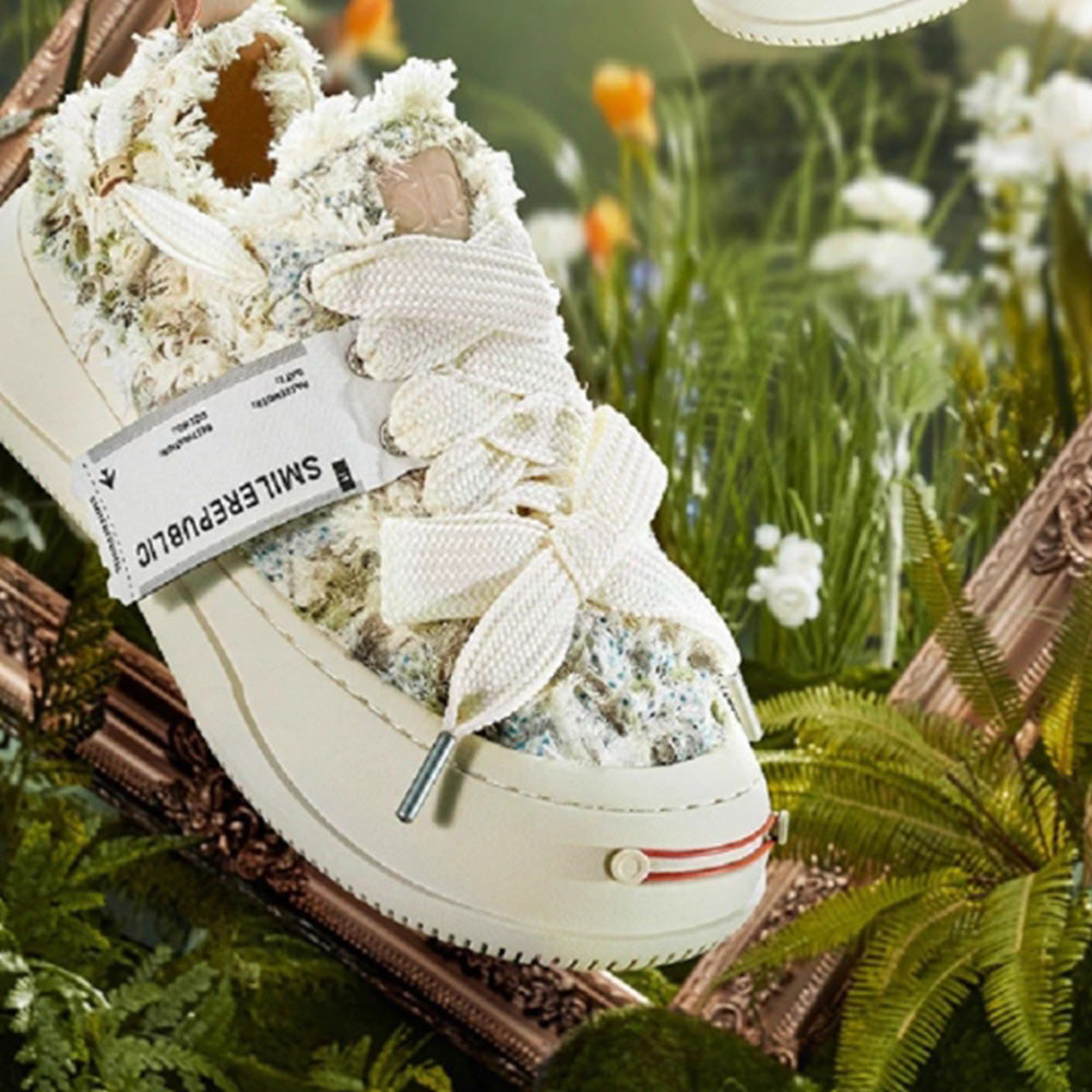 SMILEREPULIC Monet garden casual shoes white