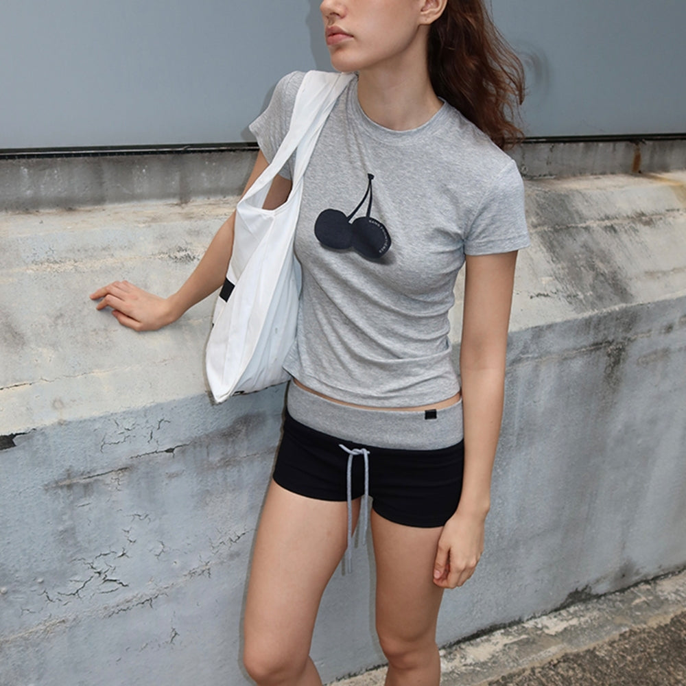 SANFRONTIERES Contrast Sports Shorts