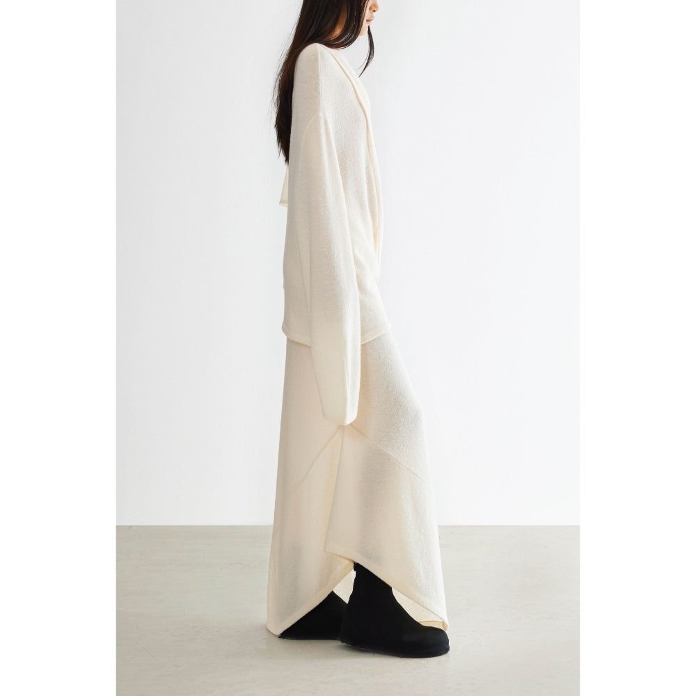 YUEXLIANG Multi-layered fold-over collar asymmetrical grainy fleece sweatshirt