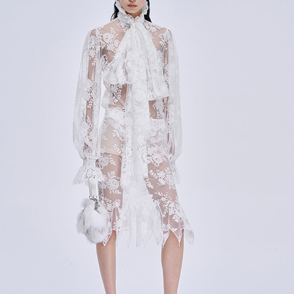 MARKGONG Lace Ruffle Shirt